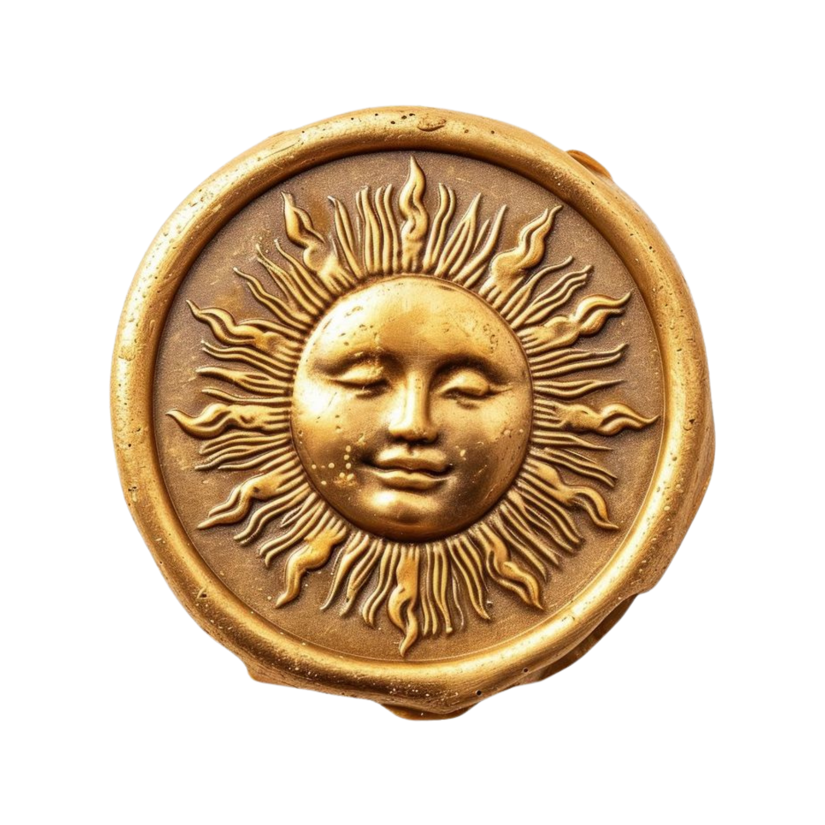 gold sun wax seal
